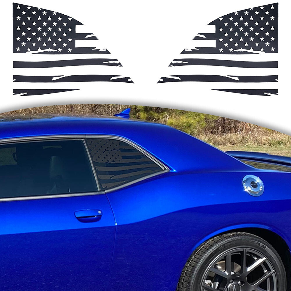 2pcs/set Flag PVC Sticker Rear Side Window Decal for Dodge for Challenger 08-24