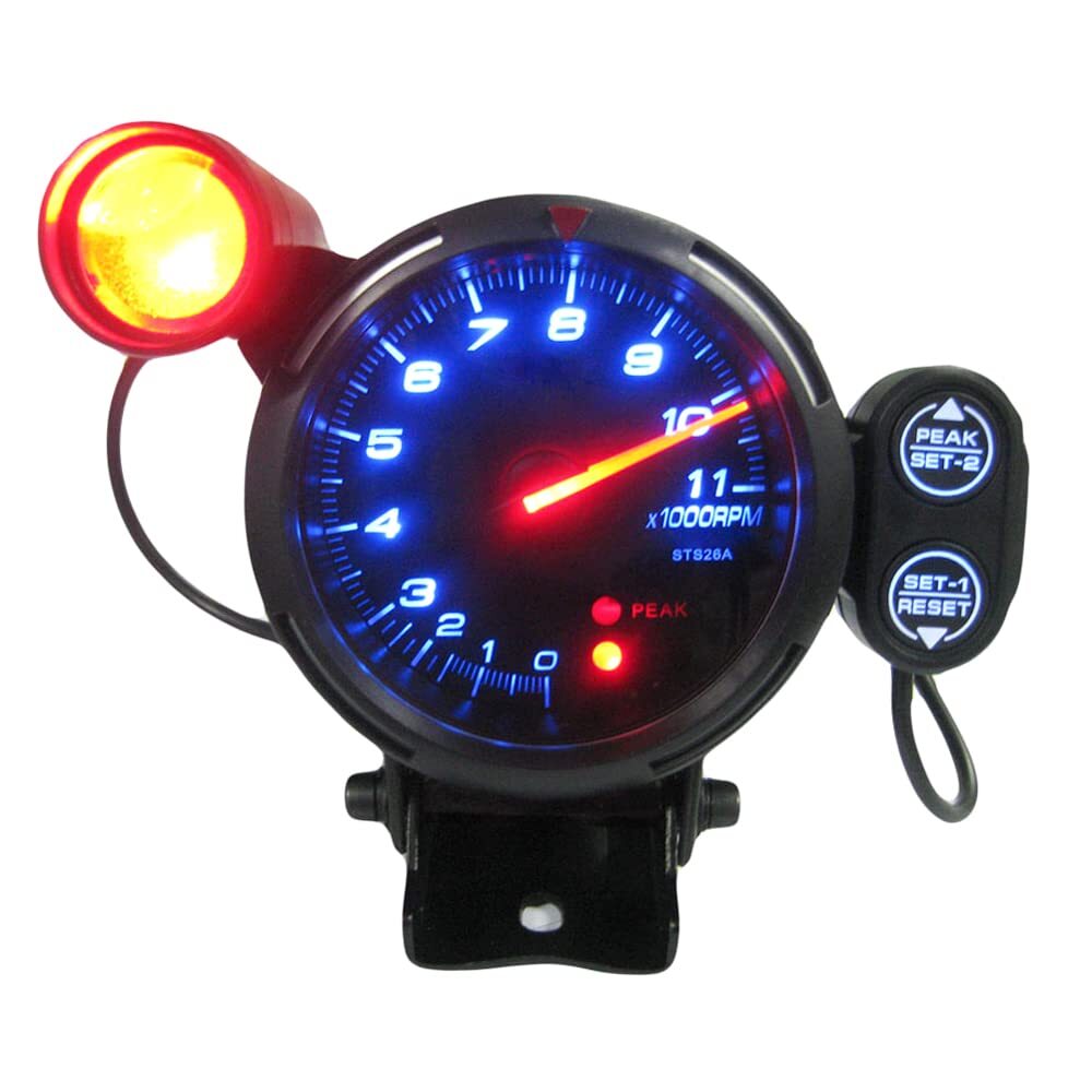 3.5-inch RPM automotive tachometer with high-speed stepper motor and 7-color LED.