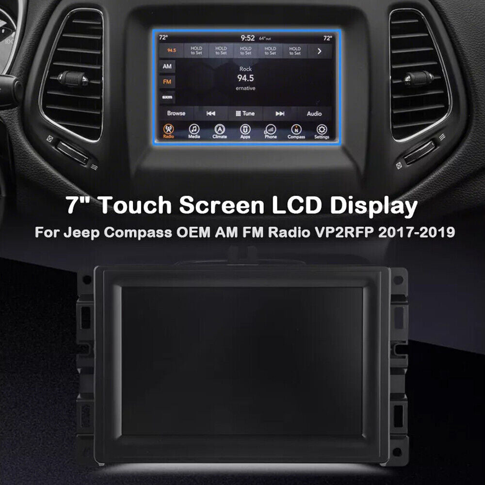 7 LCD Display Touch Screen For 2017~2020 for Jeep Compass Radio Navigation Replacd0
