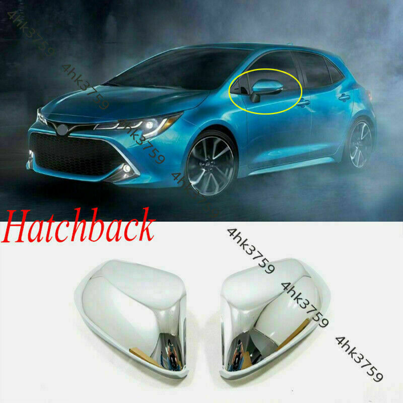 2X for Toyota for Corolla Hatchback 2019-2023 Chrome Rearview Side Mirror Cover Trim