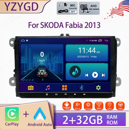 for SKODA Fabia 2013 Stereo Android Auto Carplay Car Radio GPS Navi WIFI Screen