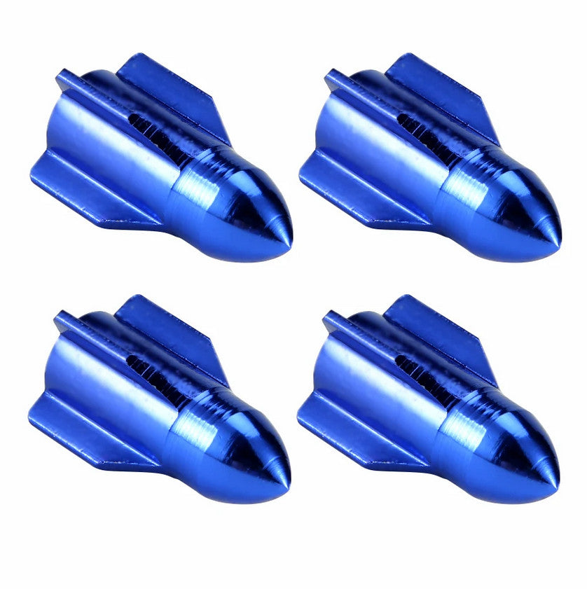 4-piece car tire valve cover rod air dust cover, sky blue, suitable for Mazda and for Kia