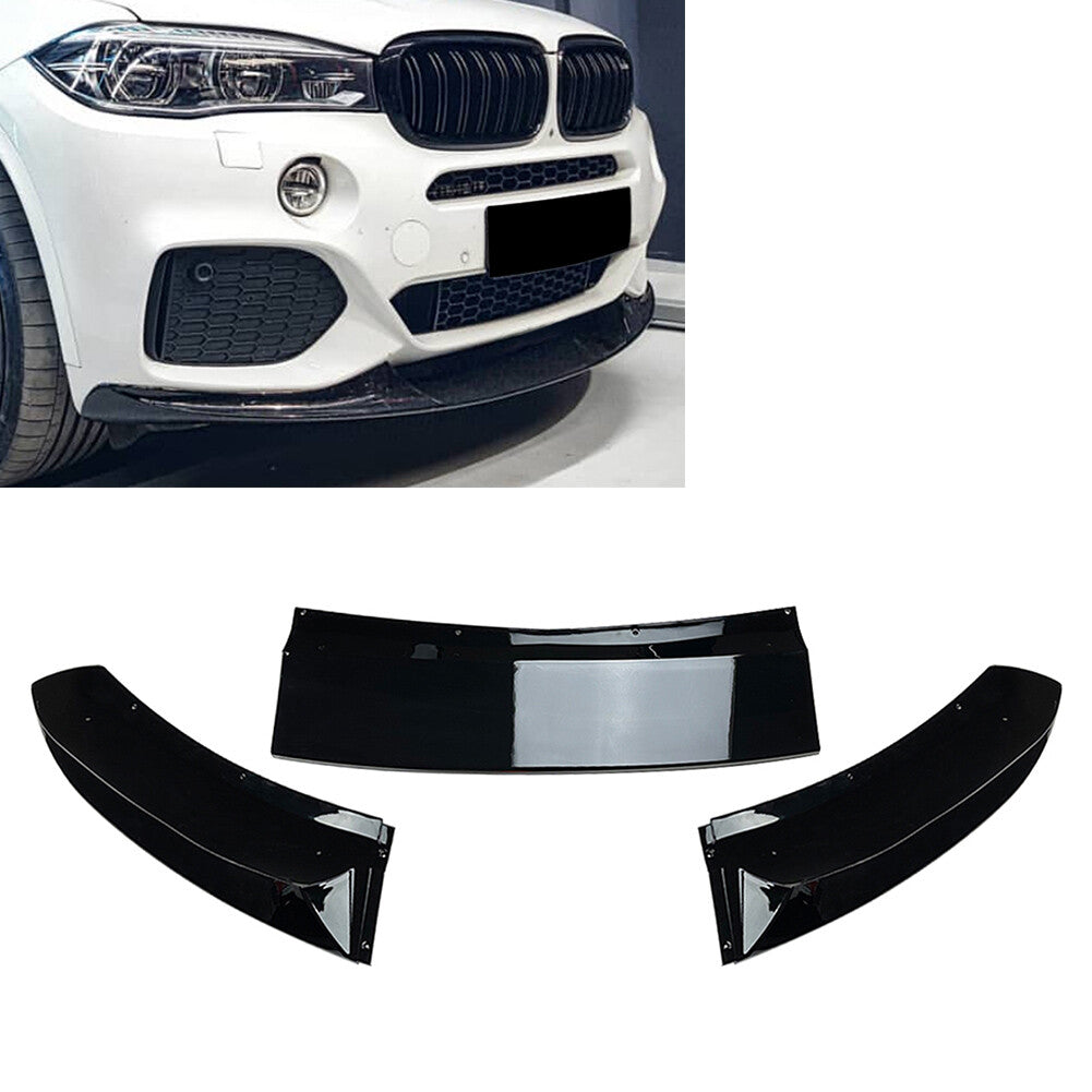 Glossy Black Front Bumper Lower Spoiler Splitter Lip for BMW X5 M Sport 2014-18