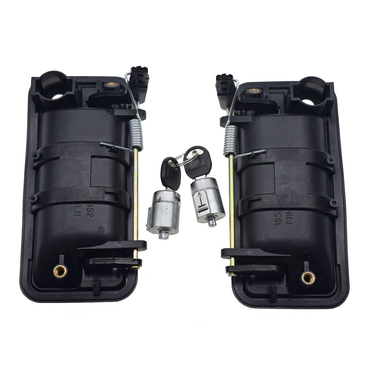 for Chevrolet for GMC Pair Front Exterior Door Handles + Ignition Lock Cylinder Set