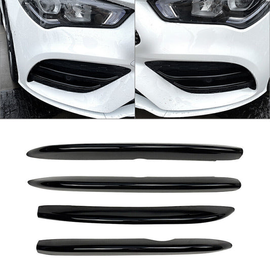 Glossy Black Front Fog Light Decor Cover Trim Fit for Mercedes-Benz CLA C118 2020+