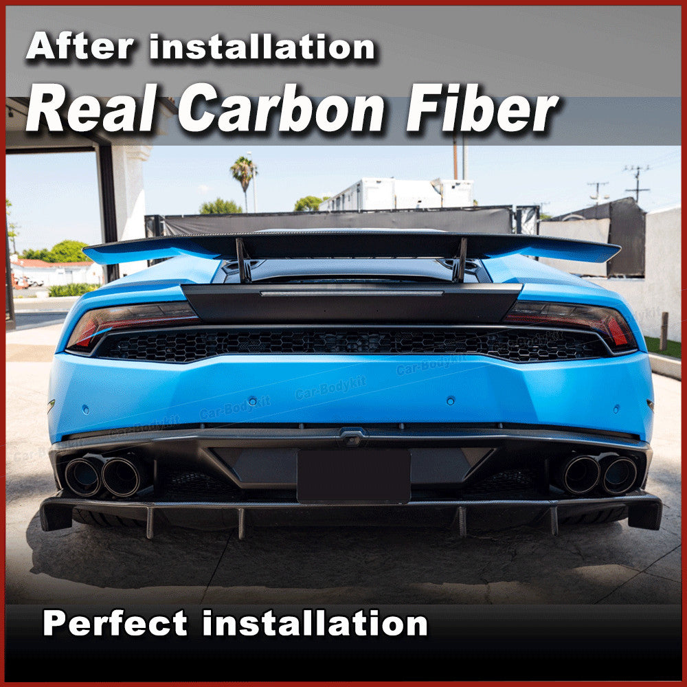 Fit for Lamborghini for Huracan LP600 LP610 Real Carbon Fiber Rear Bumper Diffuser