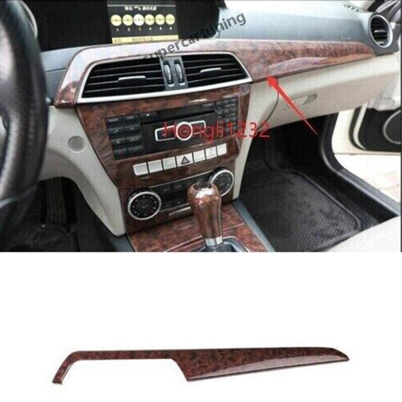 for Benz C-Class 2010-14 Agate Wood Grain Central Console Dashboard Panel Trim