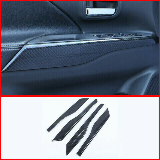 Carbon Fiber Inner Door Armrest Panel Cover Trim for Mitsubishi Outlander 13-21