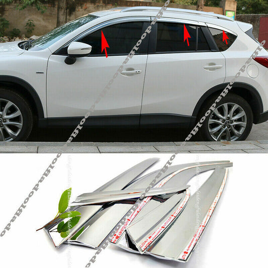 for Mazda CX-5 2012-2016 silver Window Wind Visors Sun Rain Guard Vent Deflector