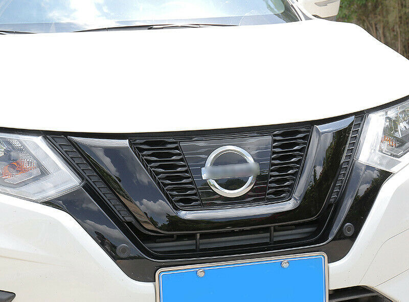 for Nissan Rogue 2017-2020 Glossy Black Front Center Grille Moulding Frame Cover