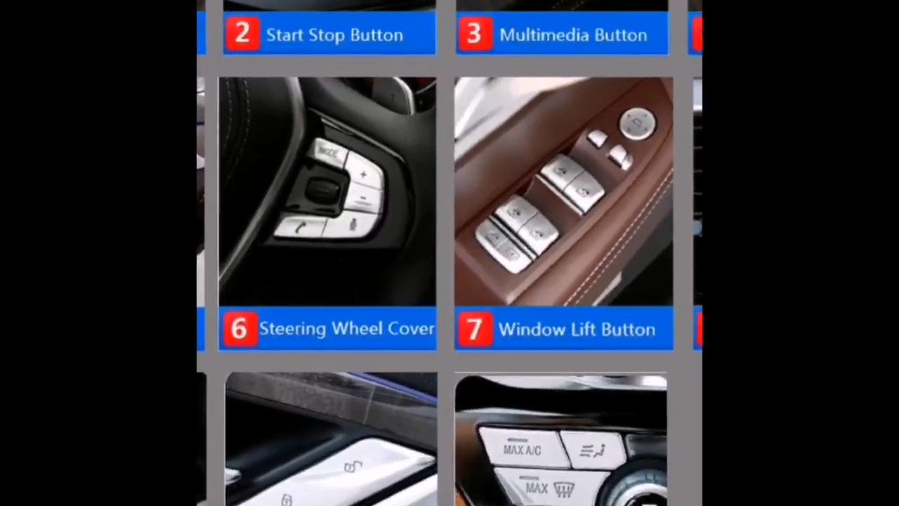 for BMW 5 Series G30 G31 Car Interior Steering Wheel Switch Buttons Cover Trim