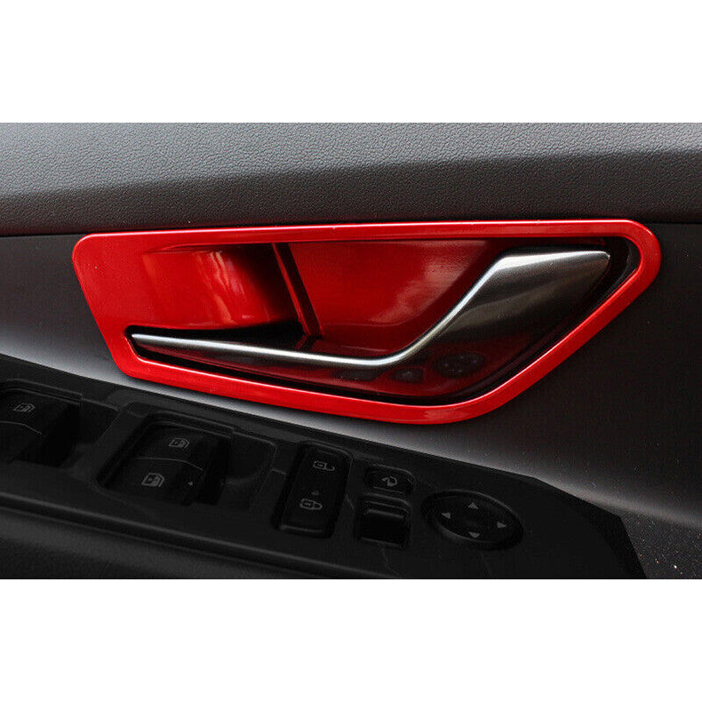 for Hyundai for Elantra 2021-2023 Glossy Red Inner Door Handle Bowl Cover Trim 4PC
