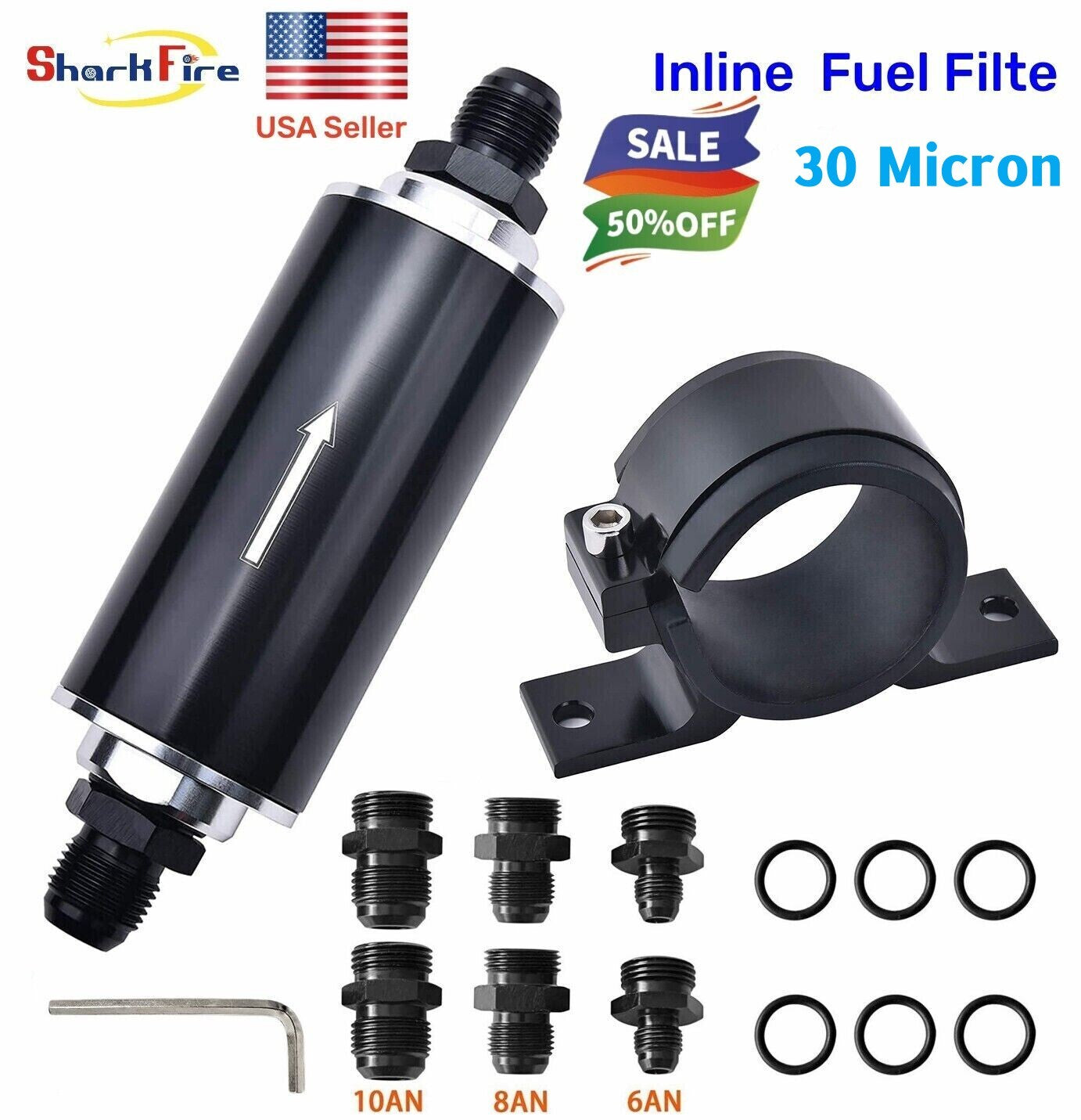 new 30McGard fuel filter 6AN - 8AN, fuel filter suitable for 3/8 fuel filter holder