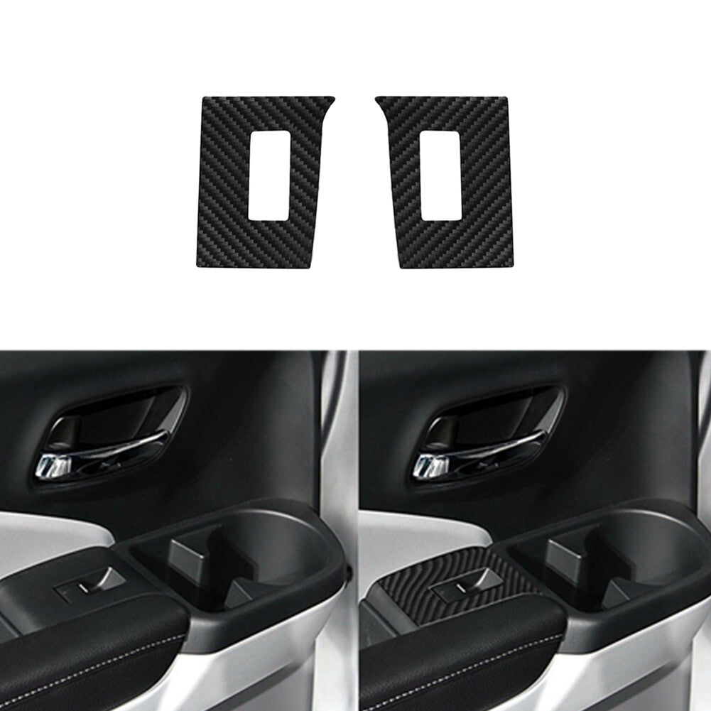 2X Carbon Fiber Rear Door Control Frame Cover Trim for Honda Ridgeline 2017-2020
