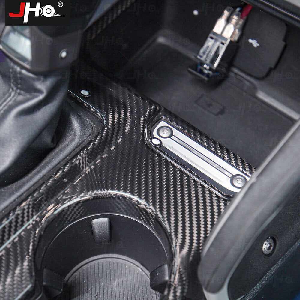 for Ford Bronco Real Carbon Fiber Console Gear Shift Water Cup Cover Trim