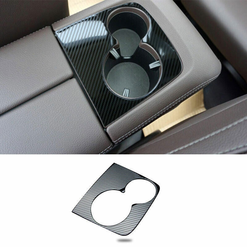 for Benz GLE GLS 20-2023 Carbon Fiber Look Rear Drinking Glass Panel Cover Trim