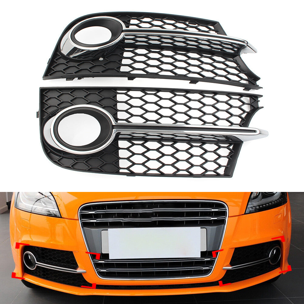 for Audi TT MK2 S-LINE 1pcs Front Bumper Honeycomb Mesh Fog Light Grille Cover