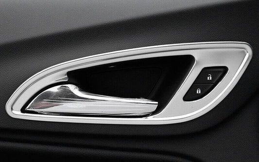 Silver Steel Interior Door Handle Bowl Cover Trim for Chevrolet Equinox 2018-23