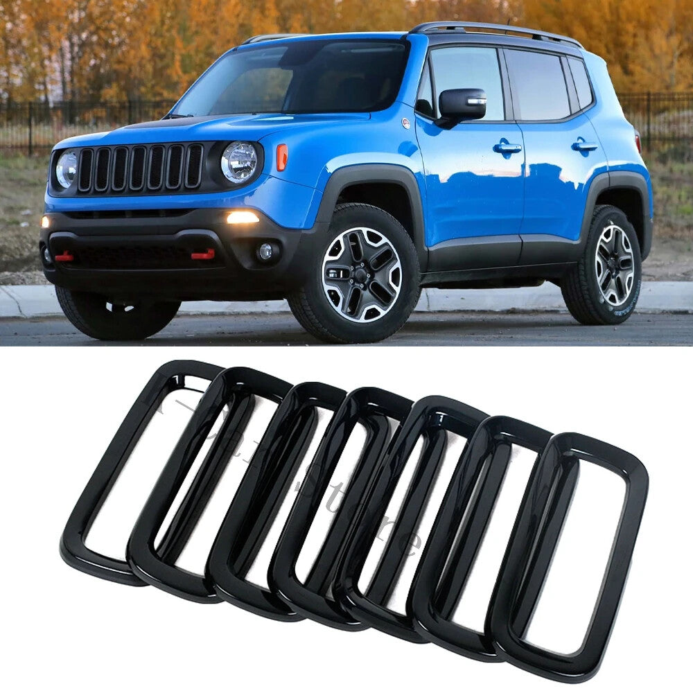 Black ABS front grille grill cover suitable for Jeep Renegade 2015 - 2018