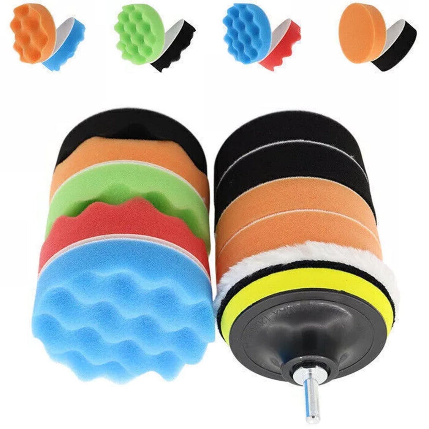 12-Piece 6-inch Car Polishing Pad Polishing Sponge Cushion Set Waxing Foam Polishing Machine Kit