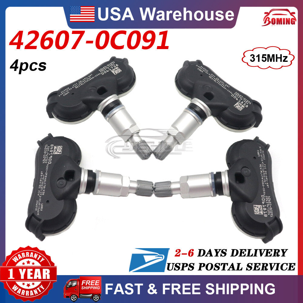 4-pack TPMS tire pressure sensors suitable for Toyota Tundra Sequoia 2018-2019 42607-0C091