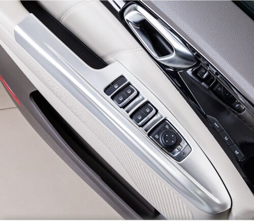 for Kia Carnival 2022-2023 Matte Silver Window Lift Switch Lock Panel Cover Trim