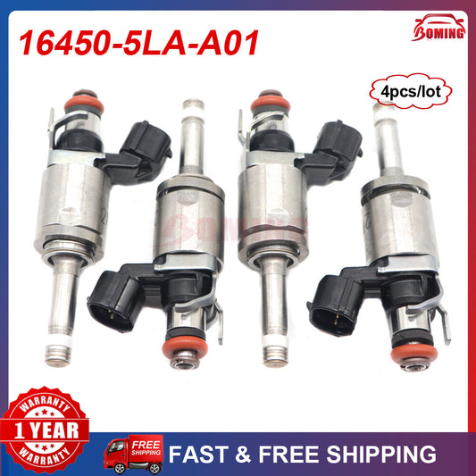 Package of 4 new 16450-5LA-A01 fuel injectors for Honda Accord, CR-V, for Acura TLX, ILX