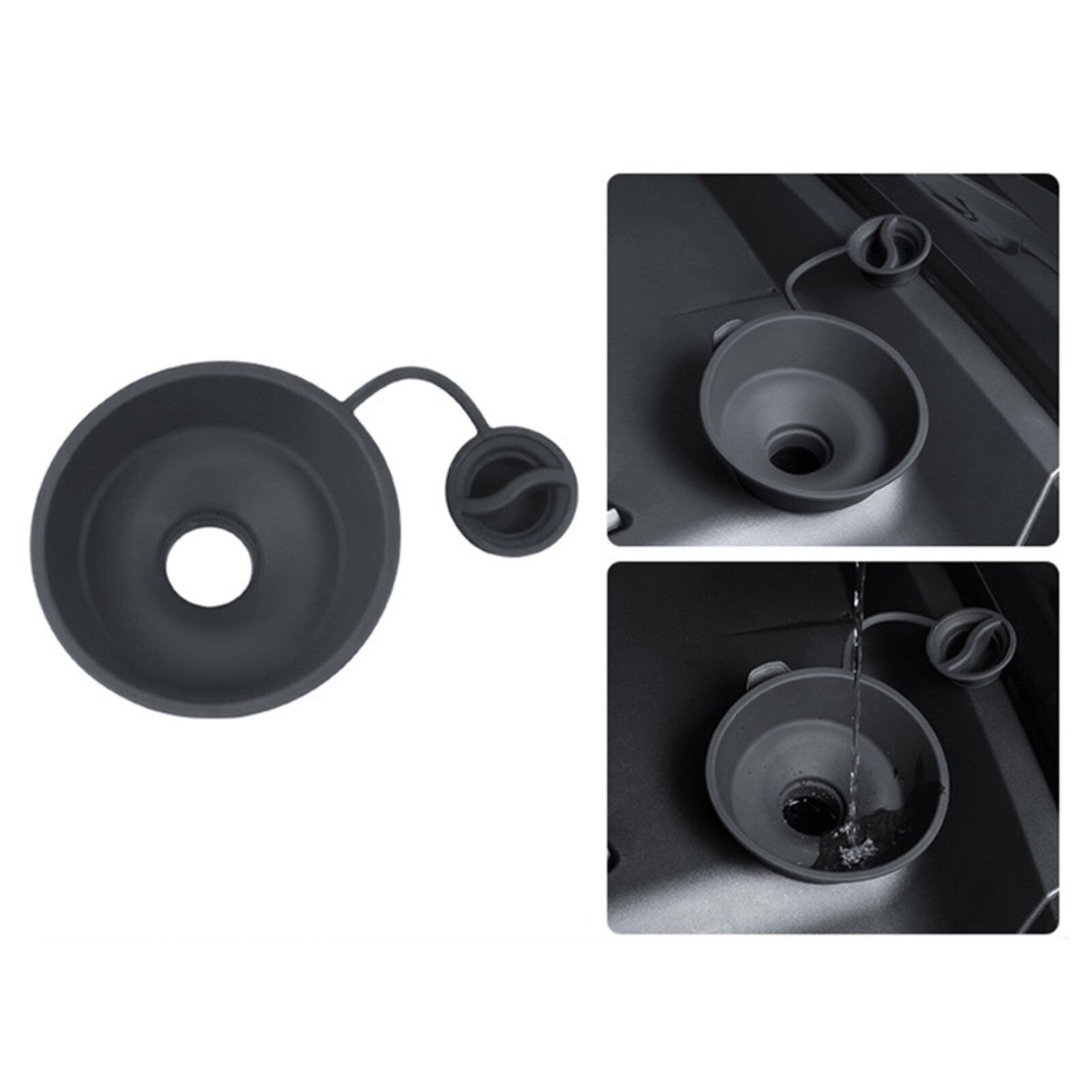 Black Funnel Silicone Water Filter Net Windshield Washer For Model 3/ for Model Y