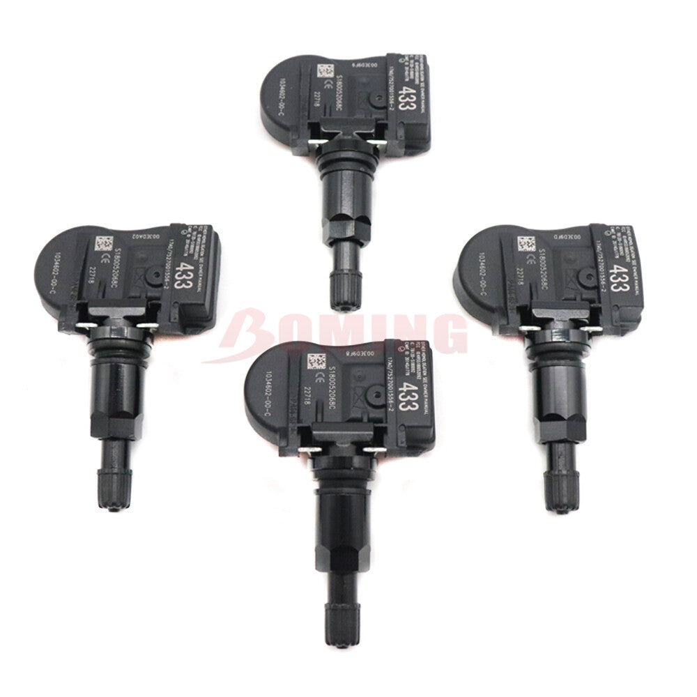 4-pack Tire Pressure Sensors (TPMS) for Tesla for Model S 3 x 433MHz 1034602-00-C