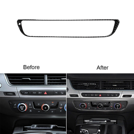 for Audi Q7 2016-2019 Carbon Fiber Center Control Switch Button Frame Trim Cover