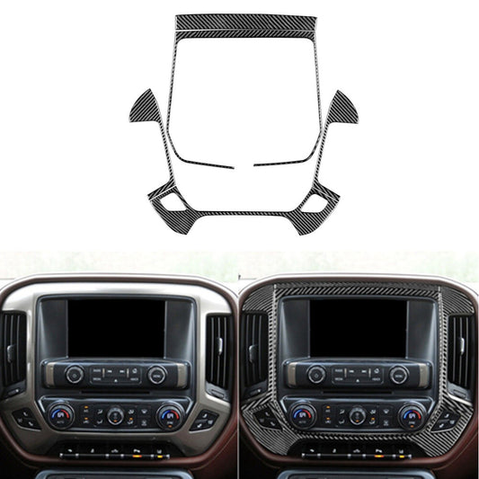 Carbon Fiber Center Console Cover Trim For Silverado for GMC for SIERRA 2014-2018 Type B