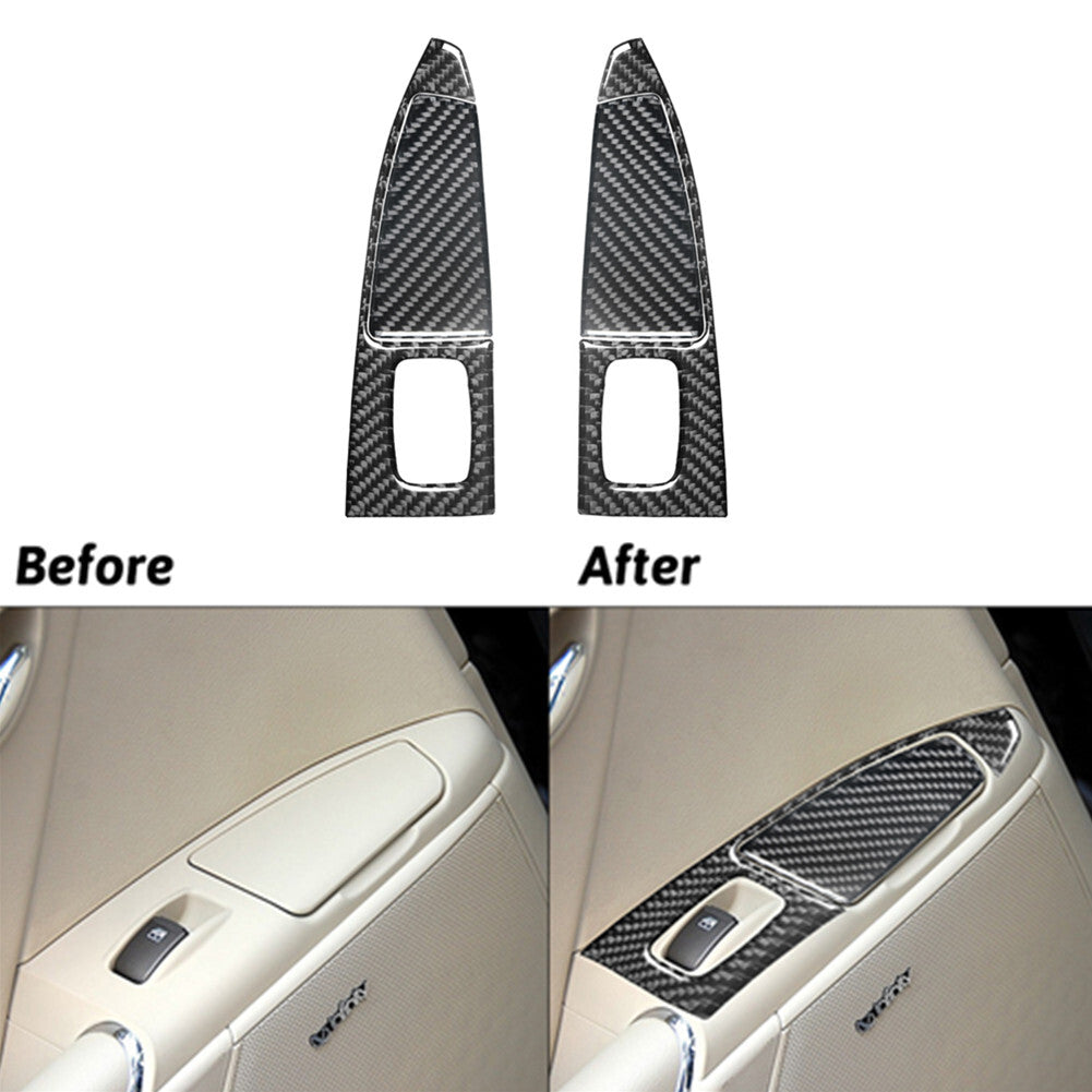 7Pcs Carbon Fiber Side Rear Door Control Cover Trim for Hyundai Azera 2006-2011