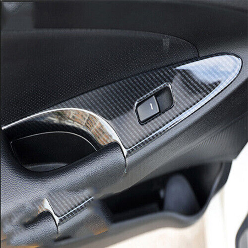 for Hyundai Sonata 2011-2014 Carbon Fiber Window Lift Panel Switch Cover Trim 4x