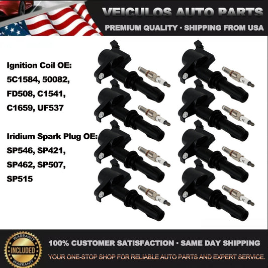 8Pcs Ignition Coil  Iridium Spark Plug Kit For 2005-2008 for Ford for Mustang V8 4.6L