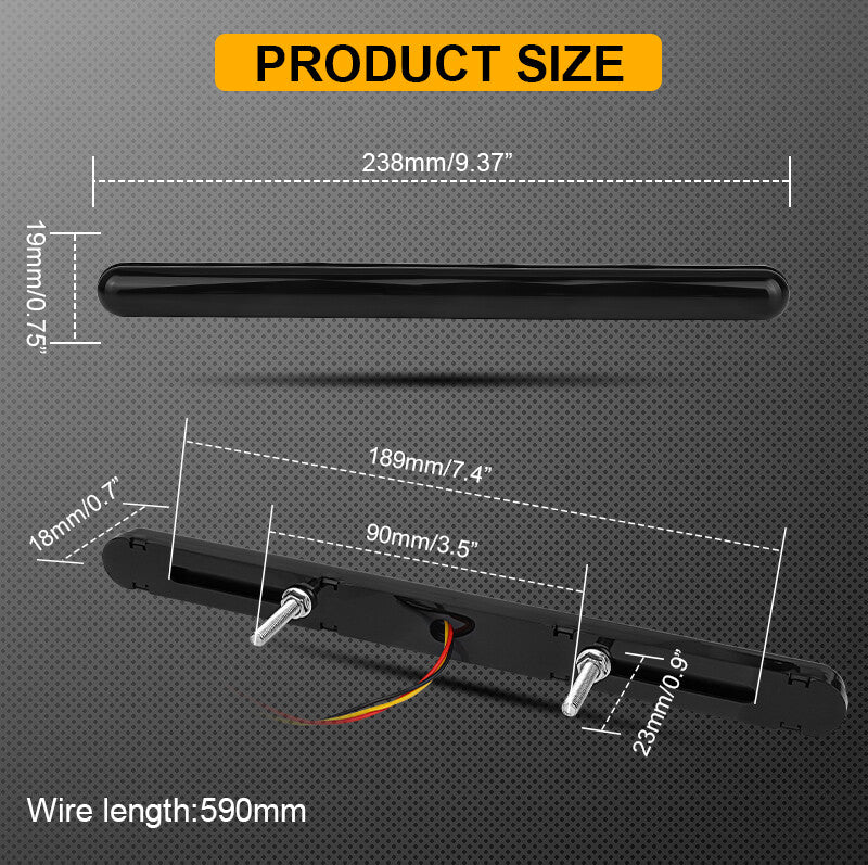 2X White+Yellow LED Truck Trailer Rear Flowing Turn Signal Tail Brake Light DRL