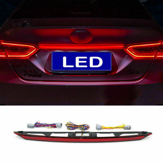 for Toyota for Camry 2018-2023 Black Red Rear Door Trunk LED Tail Light Cover Trim