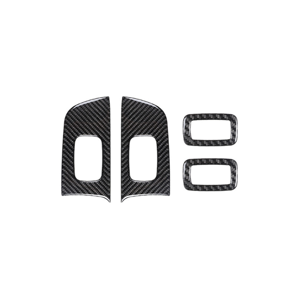 Rear Window Lift Button Trim Panel Cover Carbon Fiber for Chrysler 300 2015-2017