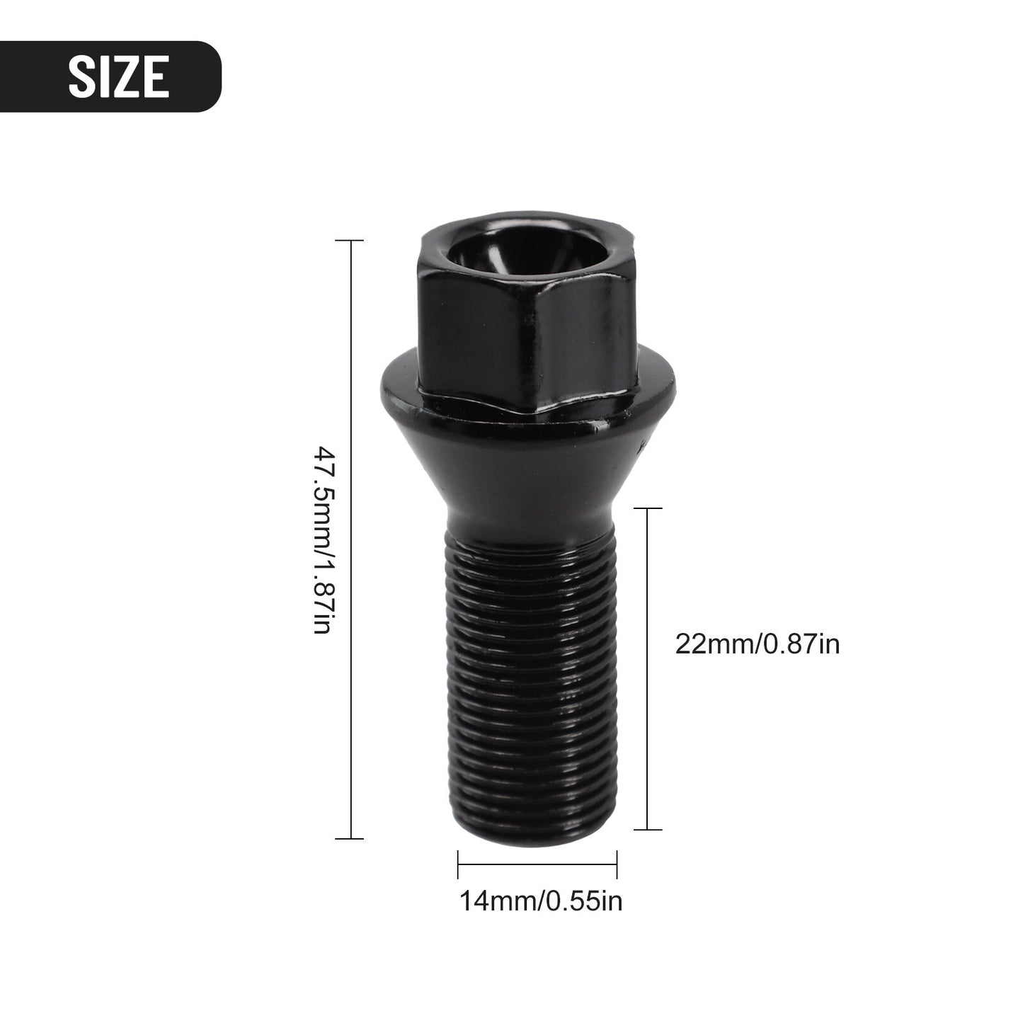 Suitable for wheel lug nuts and bolts M14x1.25, black F25 X3 E70 36136890324 parts