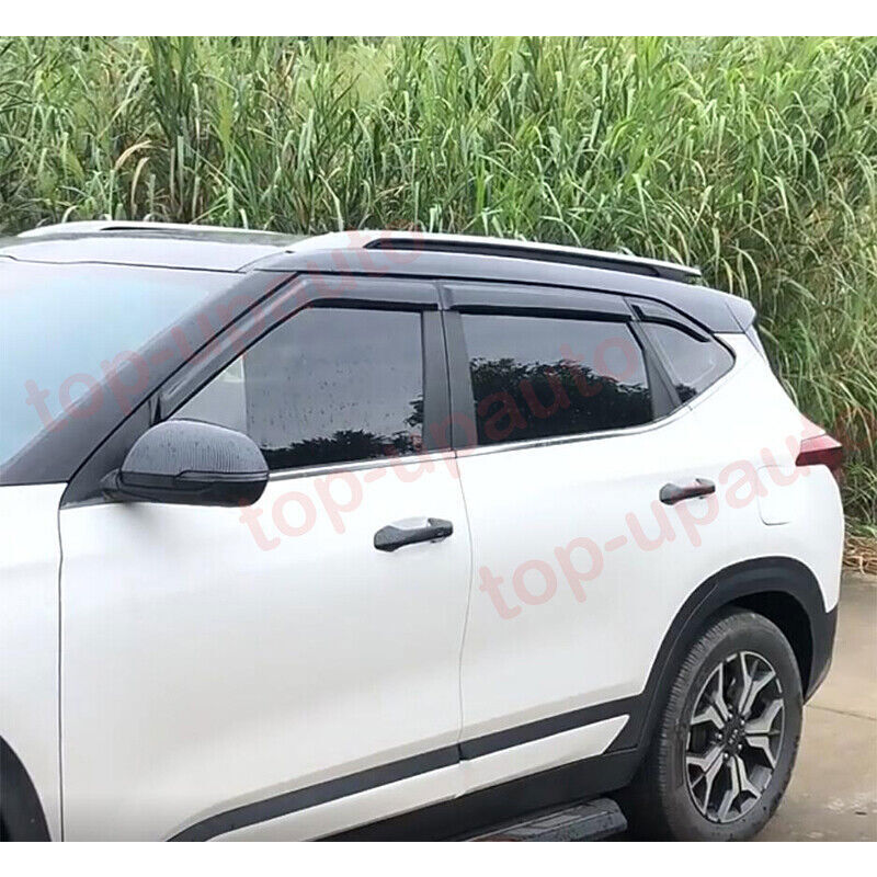 6PC for Kia Seltos 2020-2024 Black Window Wind Visors Rain Guard Vent Deflectors