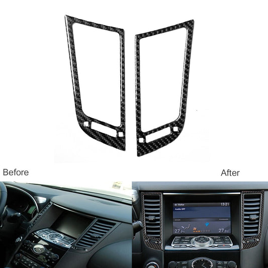 for Infiniti FX35 FX37 09-13 QX70 14-17 Carbon Fiber Console Air Vent Cover Trim