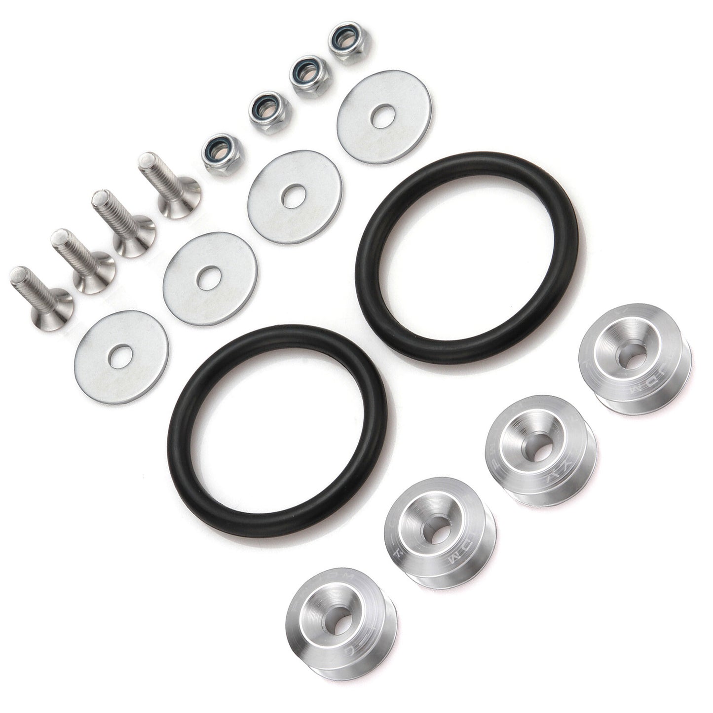 Car Front Rear Bumper Hatch Fixing Buckle Nuts / Bolts Silver Reinforced Pad
