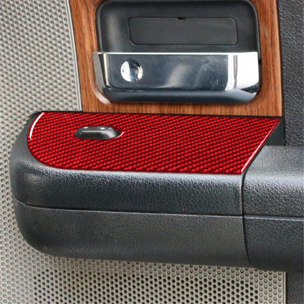 Red Carbon Fiber Interior Rear Window Control Cover Trim for Ford F150 FX4 04-08