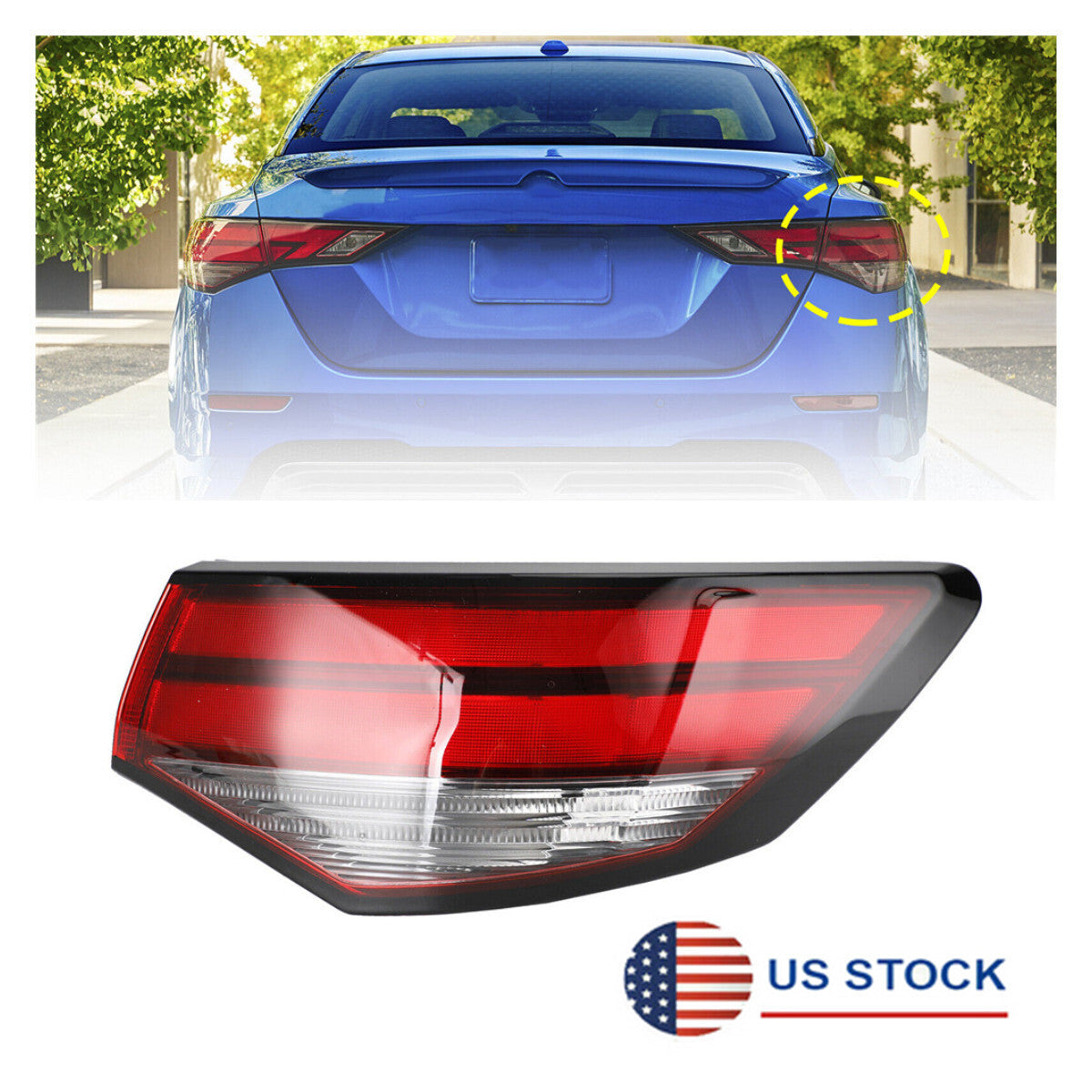 Right Side Outer Tail Light Rear Brake Stop Taillamp for Nissan Sentra 2020-2022