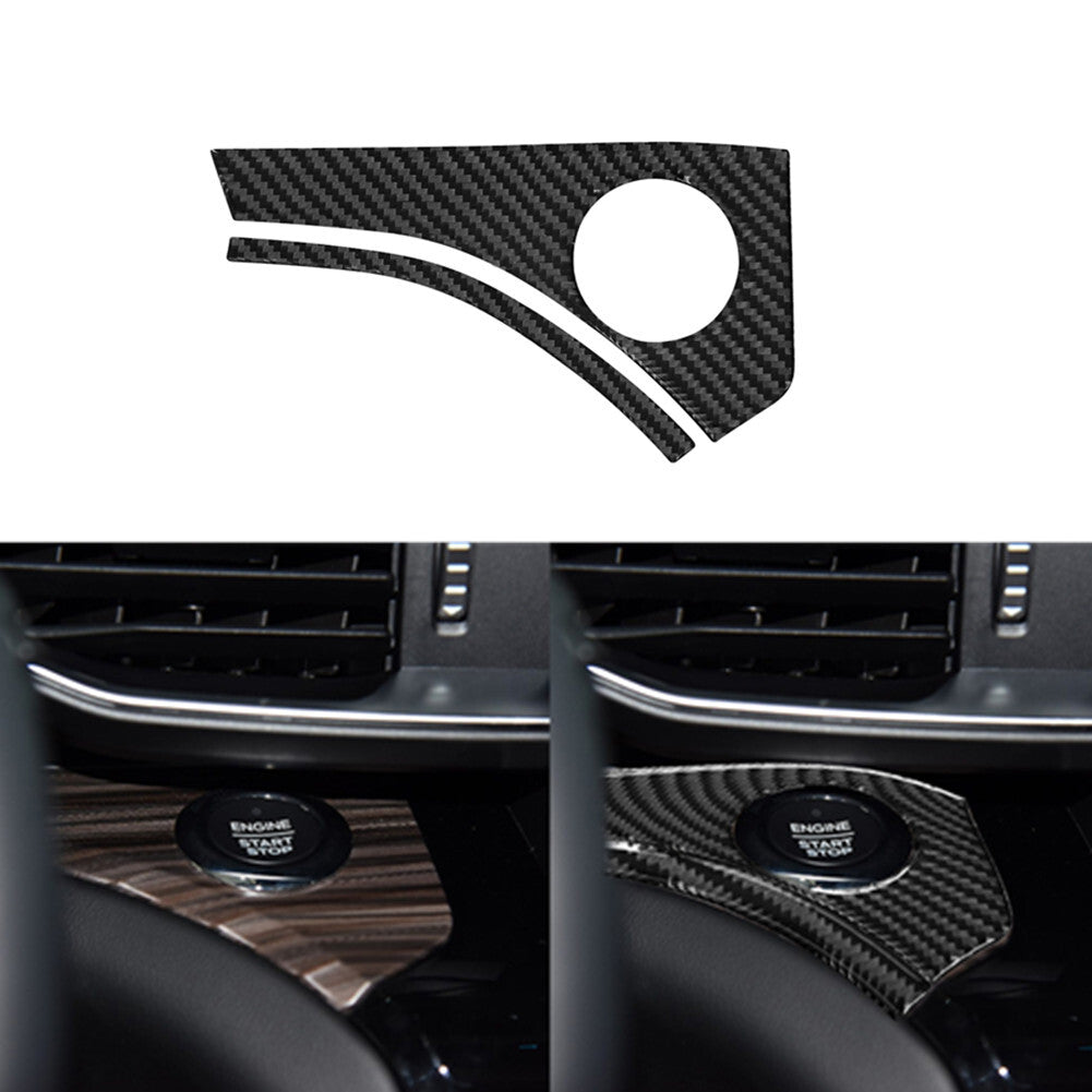 Carbon Fiber Engine Start Button Frame Cover Trim for Ford Explorer 2020-2023