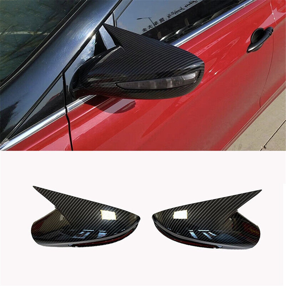 2PCS New Black Ox Horn Rear View Mirror Cover Trim for Hyundai Sonata 2011-2014