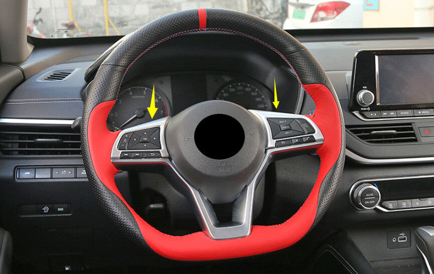 Steering Wheel Button Frame Trim 2 for Nissan Altima Teana 2019-22 Matte Silver