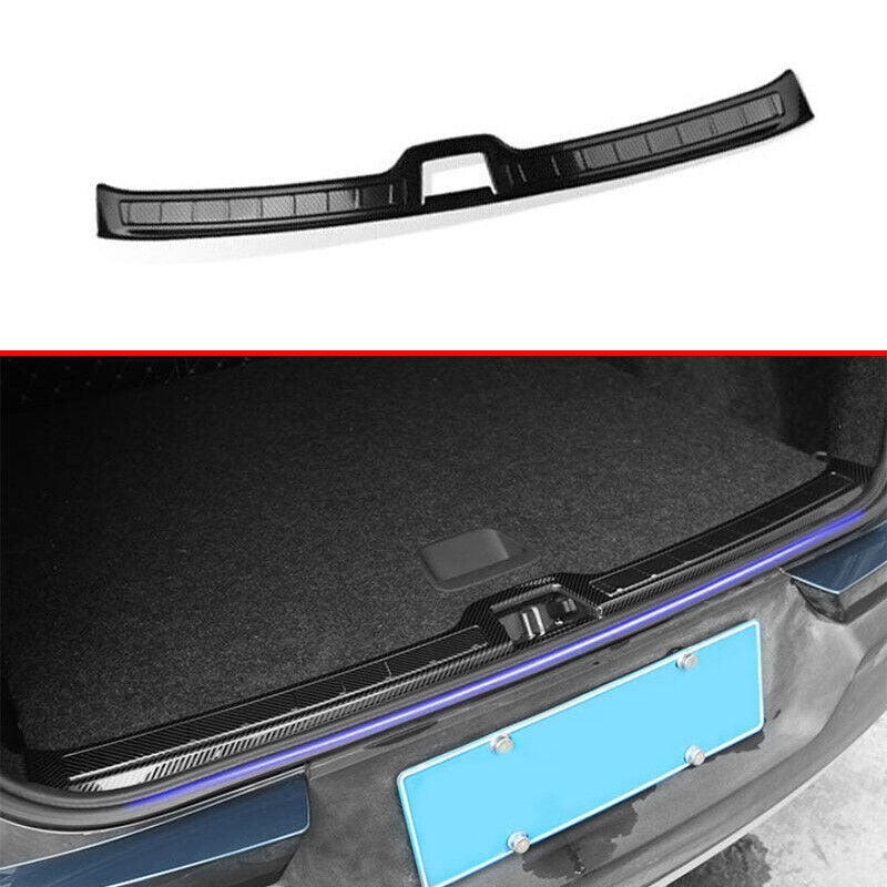 for Volvo XC40 2019-23 Carbon Fiber Steel Rear Bumper Protector Sill Plate Cover