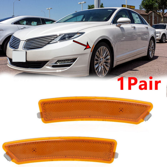Pair Front Bumper Reflector Side Marker Light Lamp for LINCOLN MKZ 2013-2016