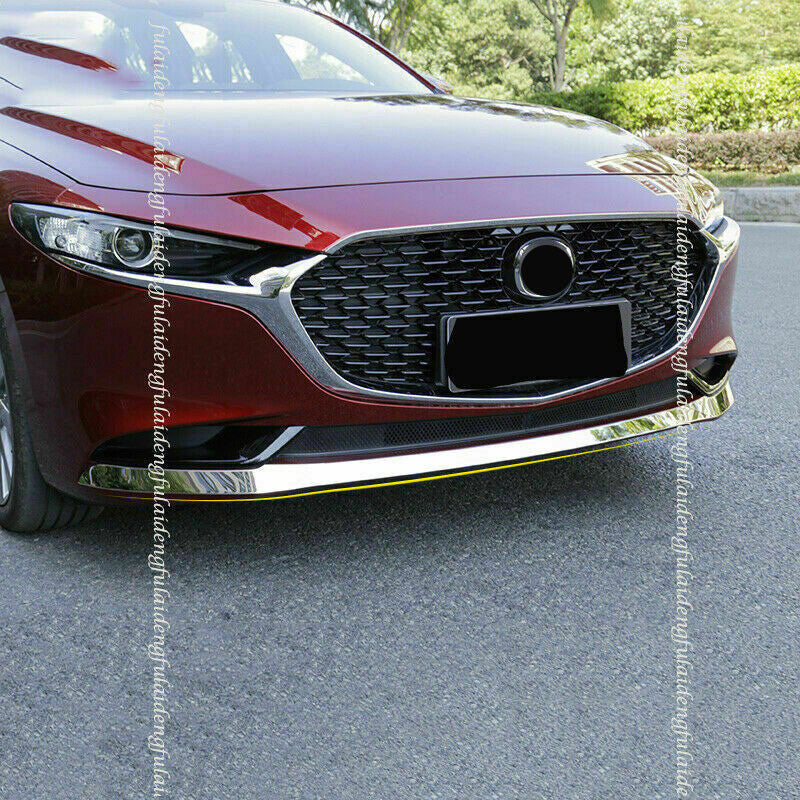 3x for Mazda 3 Axela 2019-23 Chrome Steel Front Bumper Spoiler lip Molding Cover