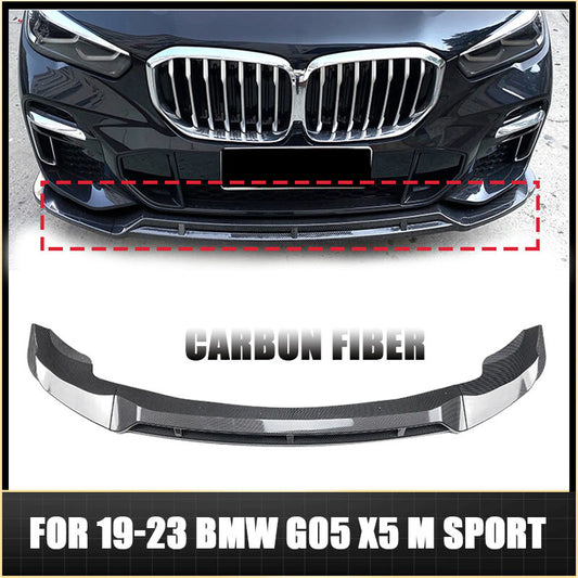 Front Bumper Spoiler Splitter Lip for BMW X5 G05 M Sport 2019-2023 Carbon Look